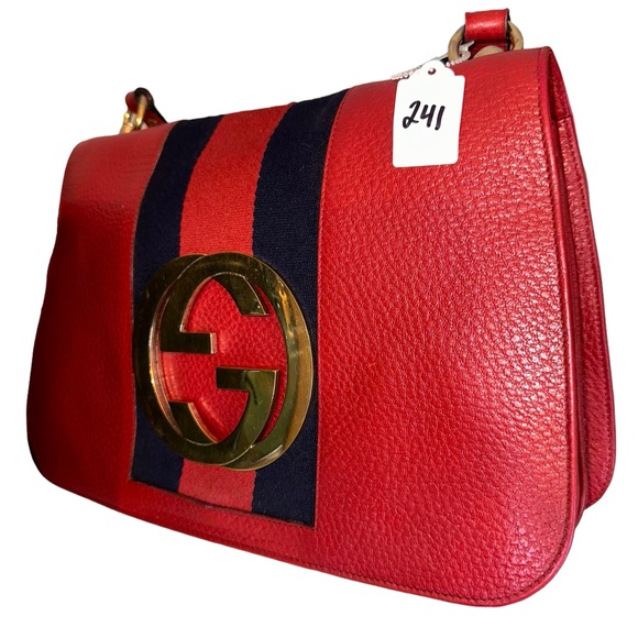 241 For nmgraw15 Gucci GG Blondie Web Flap Bag - Picture 2 of 11